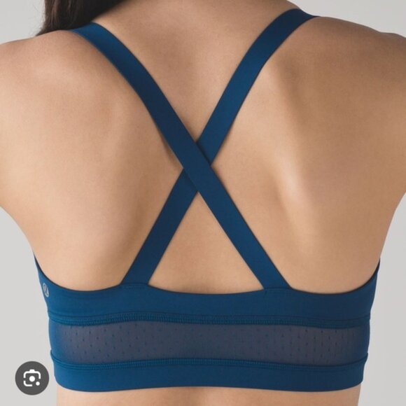 lululemon athletica Deep Blue bodycon Cross-Back Sports Bra - Picture 2 of 2